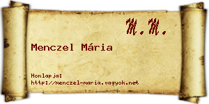 Menczel Mária névjegykártya