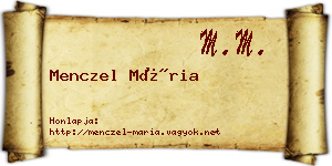 Menczel Mária névjegykártya